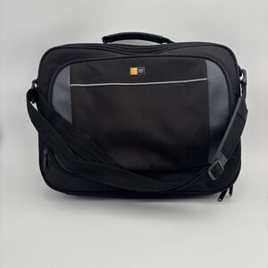 Case Logic Laptop Briefcase 17" Black Padded Computer Bag Shoulder Strap Carry